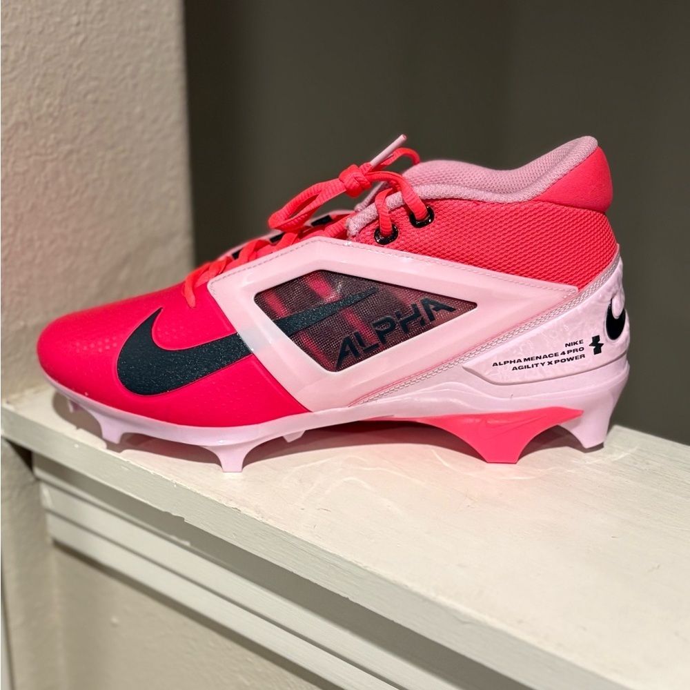 Nike Men's Alpha Menace 4 Pro NRG Football Cleats Pink Size 9 HJ4568-600 - Picture 2 of 9